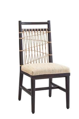 Mahogany & Linen Rope Chair