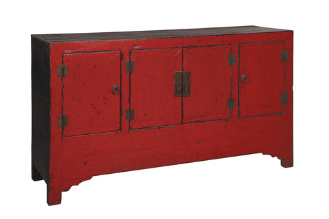 Antique Red Chinese Cabinet