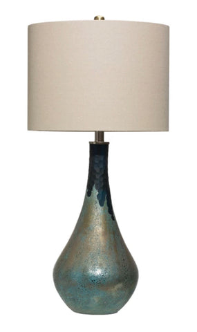 Green Opal Glass Table Lamp