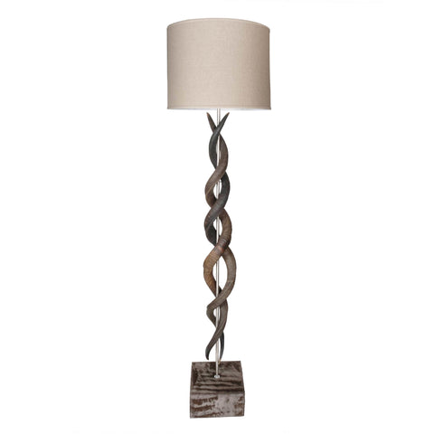 Natural Kudu Horn Double Twist Floor Lamp