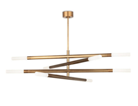 Wick Chandelier - Natural Brass or Oil Rubbed Bronze Finish