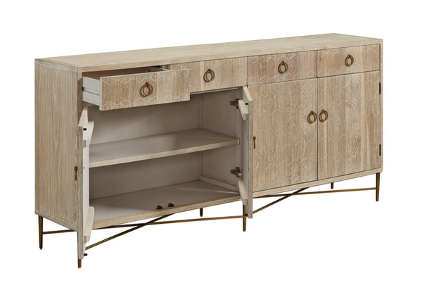 Oak Honeycomb 4 Drawer Server