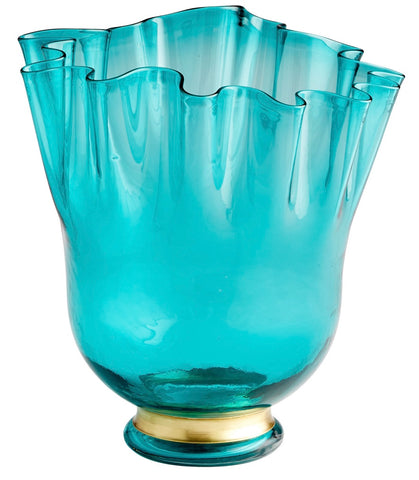 Turquoise  & Gold Vase large