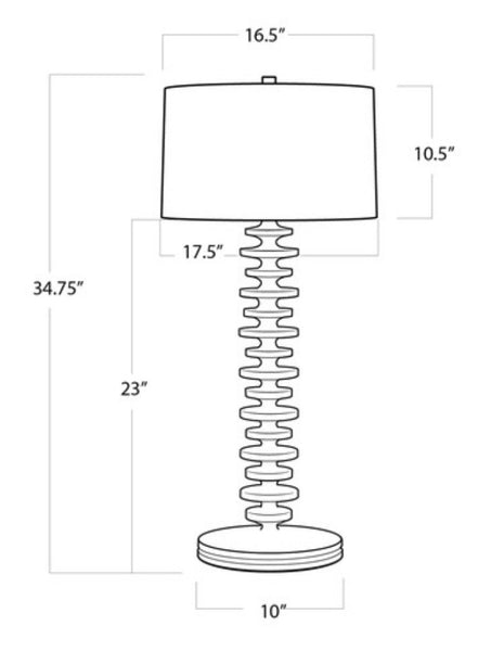 Fishbone Buffet Table Lamp (Ebony)