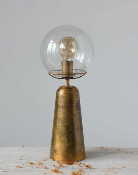 Gold Lamp w/ Glass Globe