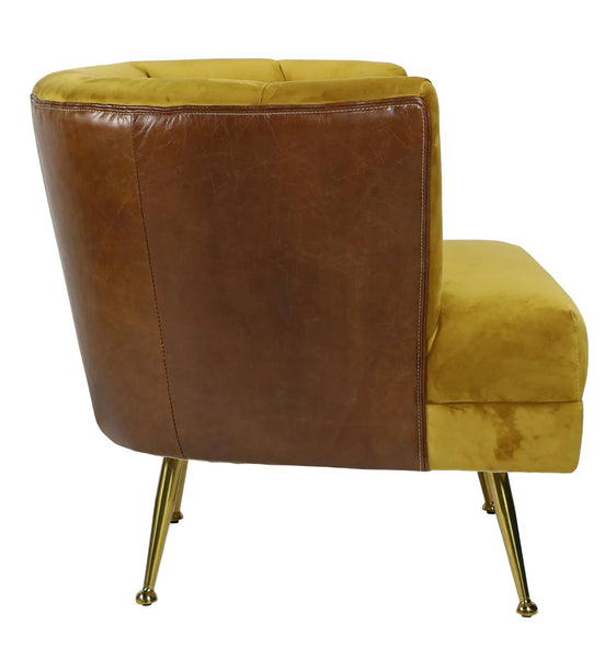 Velvet & Leather Chair