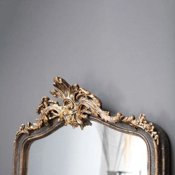Distressed Black Gold Mirror
