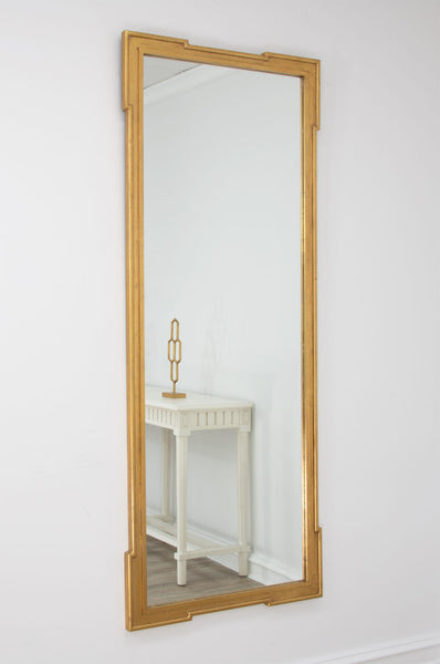 Antiqued Gold Leaf Wood Mirror