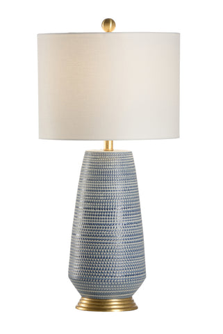Cobalt Blue & White Glazed Porcelain Lamp