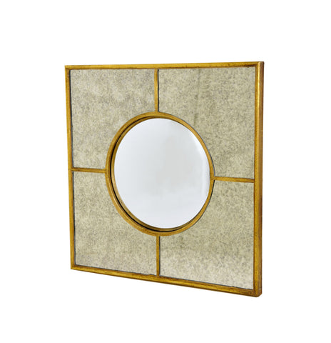 Antiqued Gold Leaf Mirror