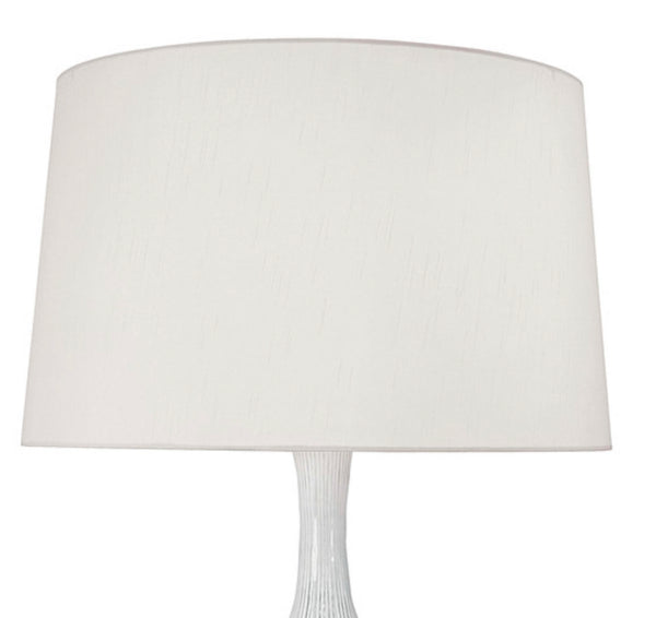 Ivory Ceramic Lamp on Crystal Base