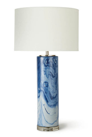 Blue Marbled Table Lamp