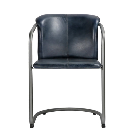 Blue Leather Armchair