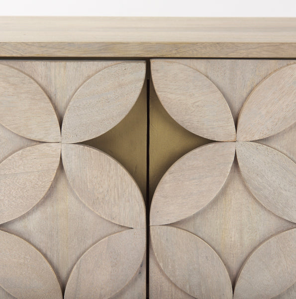 Circle Pattern Wood Side Cabinet