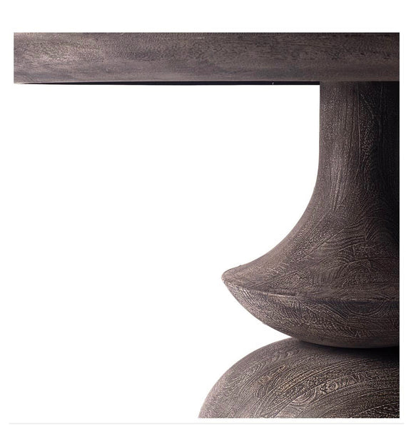 60” Dark Brown Solid Wood Table