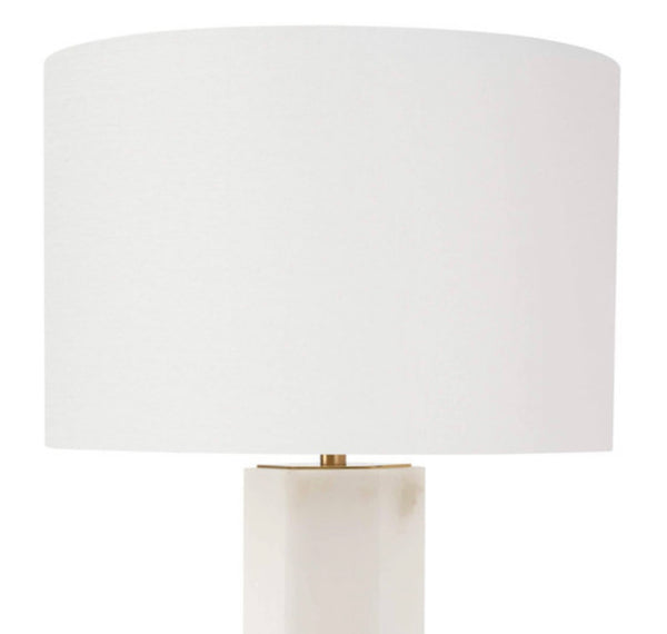 Cut Column Alabaster Table Lamp