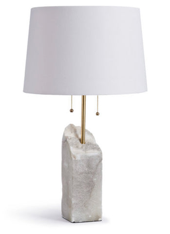 Raw Edge Alabaster Table Lamp