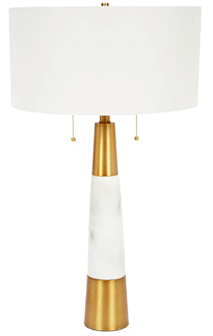 White Marble & Brass Lamp
