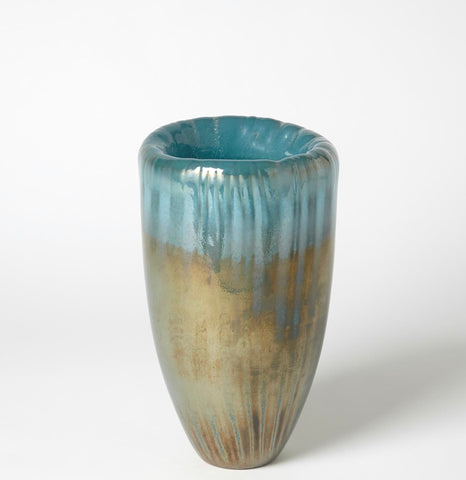Teardrop Folded Vase Turquoise medium