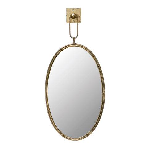 Gold Oval Mirror w/ Bracket