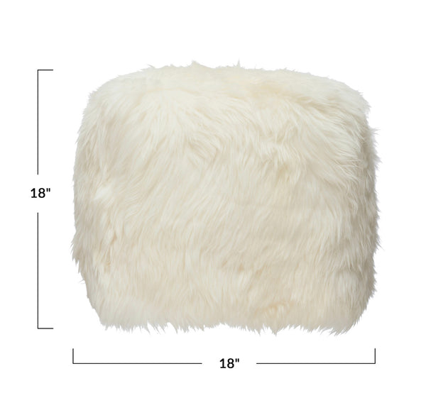 18” Mongolian Lamb Fur Pouf