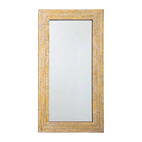 Wood Ruler Framed Mirror