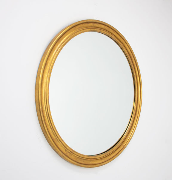 40” Antique Gold Leaf Round Mirror