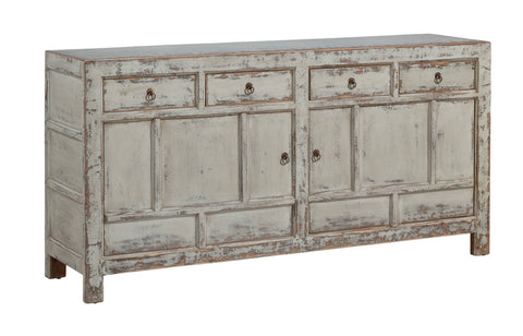 Reclaimed Pine Gray Distressed Sideboard