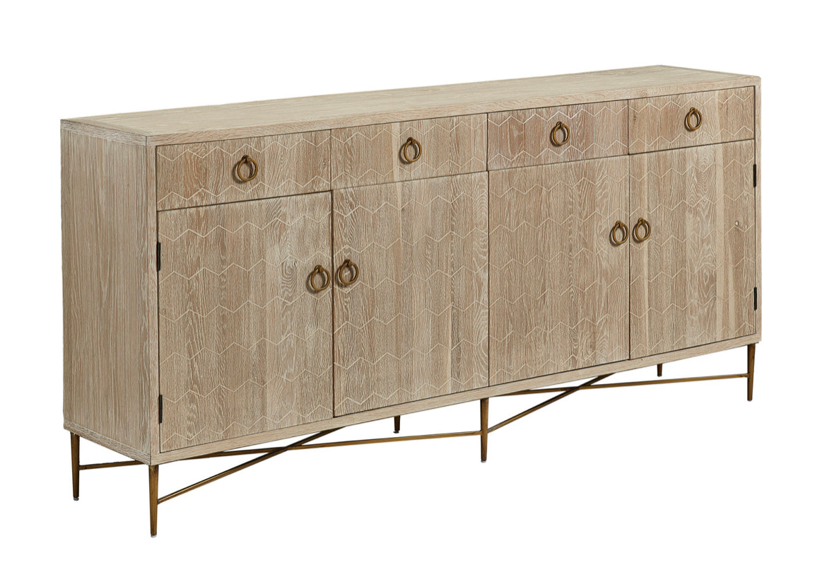 Oak Honeycomb 4 Drawer Server