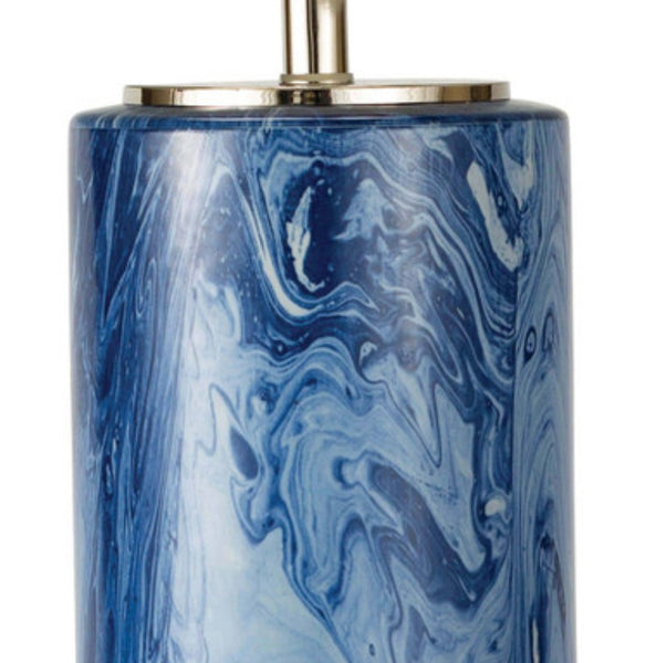 Blue Marbled Table Lamp