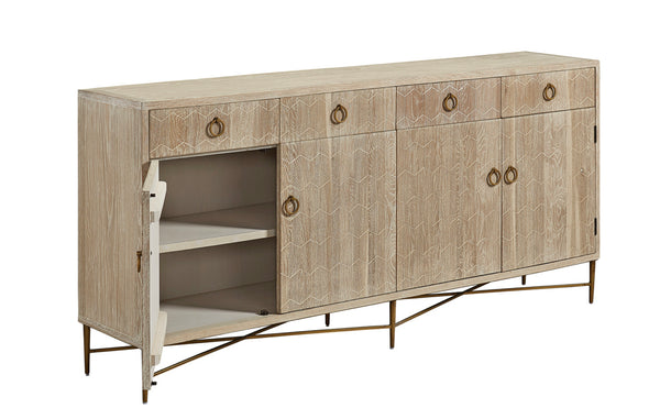 Oak Honeycomb 4 Drawer Server