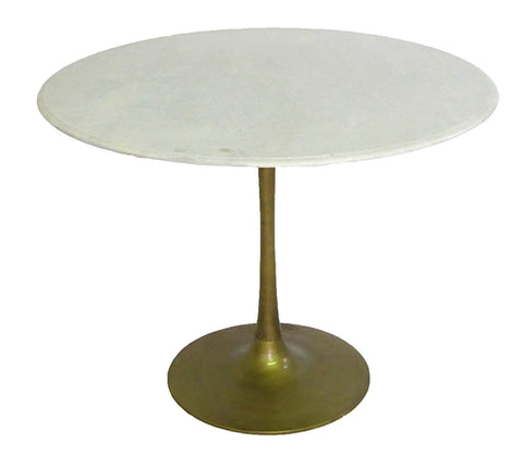 39” Marble Table w/ Gold Tulip Base
