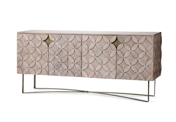 Circle Pattern Wood Sideboard