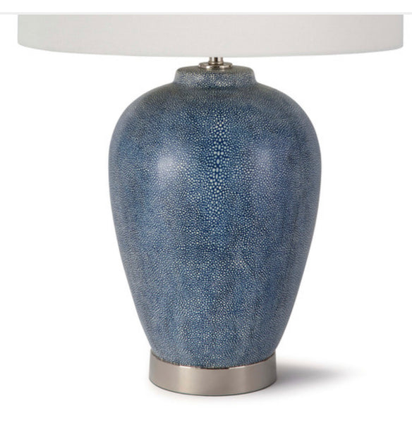 Blue Shagreen Pattern Table Lamp