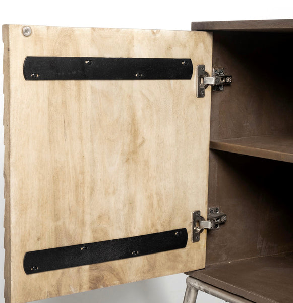 Two-Tone Wood Sideboard on Iron Base