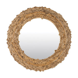 35” Knotted Natural Fiber Mirror