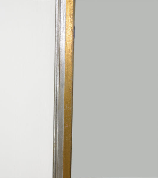 Antiqued Gold & Silver Leaf Wood Mirror