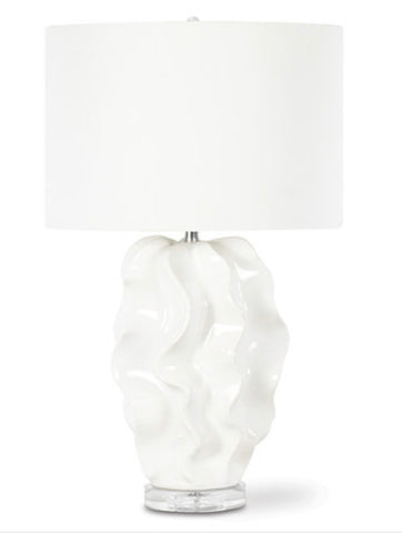 White Waves Ceramic Table Lamp