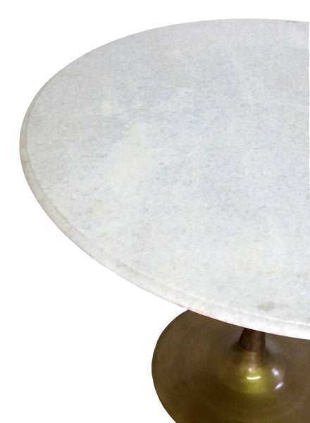 39” Marble Table w/ Gold Tulip Base