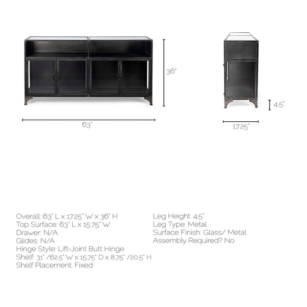 Glass & Metal Display Cabinet