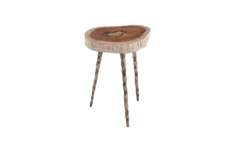Molten Brass & Wood Side Table sm