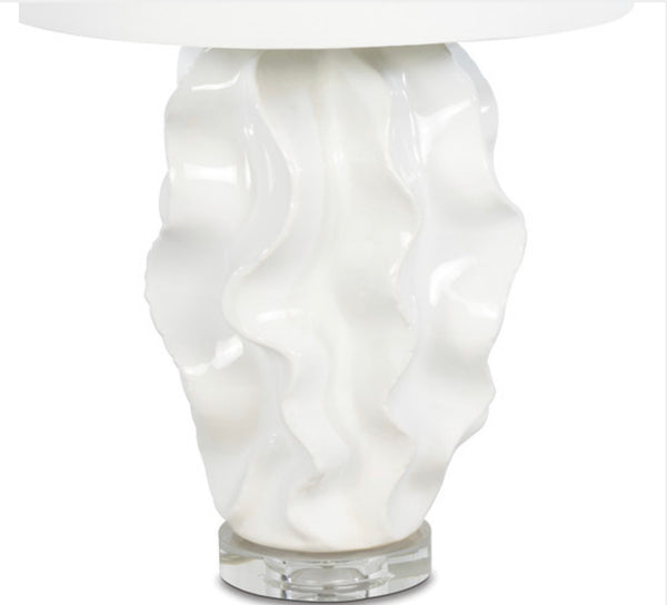 White Waves Ceramic Table Lamp