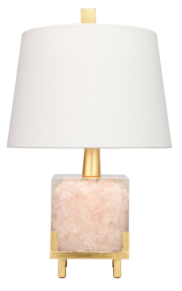 Pink Quartz & Gold Leaf Lamp