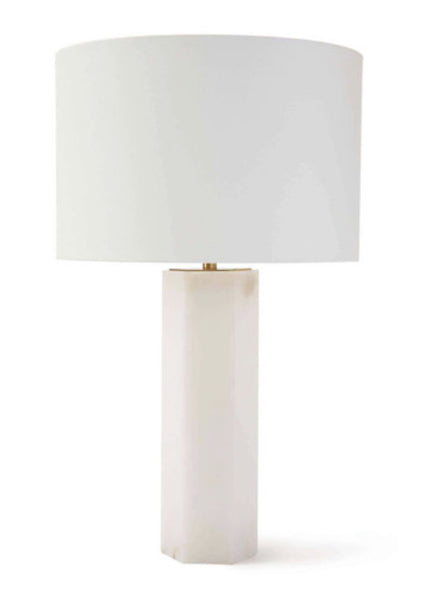 Cut Column Alabaster Table Lamp