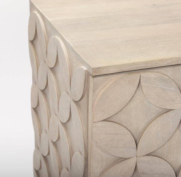 Circle Pattern Wood Side Cabinet