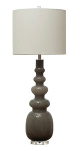 Grey Glass Tall Lamp