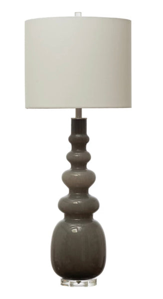 Grey Glass Tall Lamp