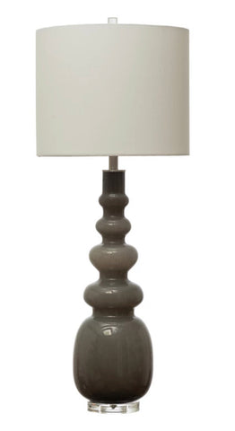 Grey Glass Tall Lamp