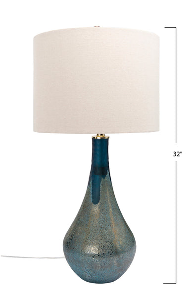 Green Opal Glass Table Lamp