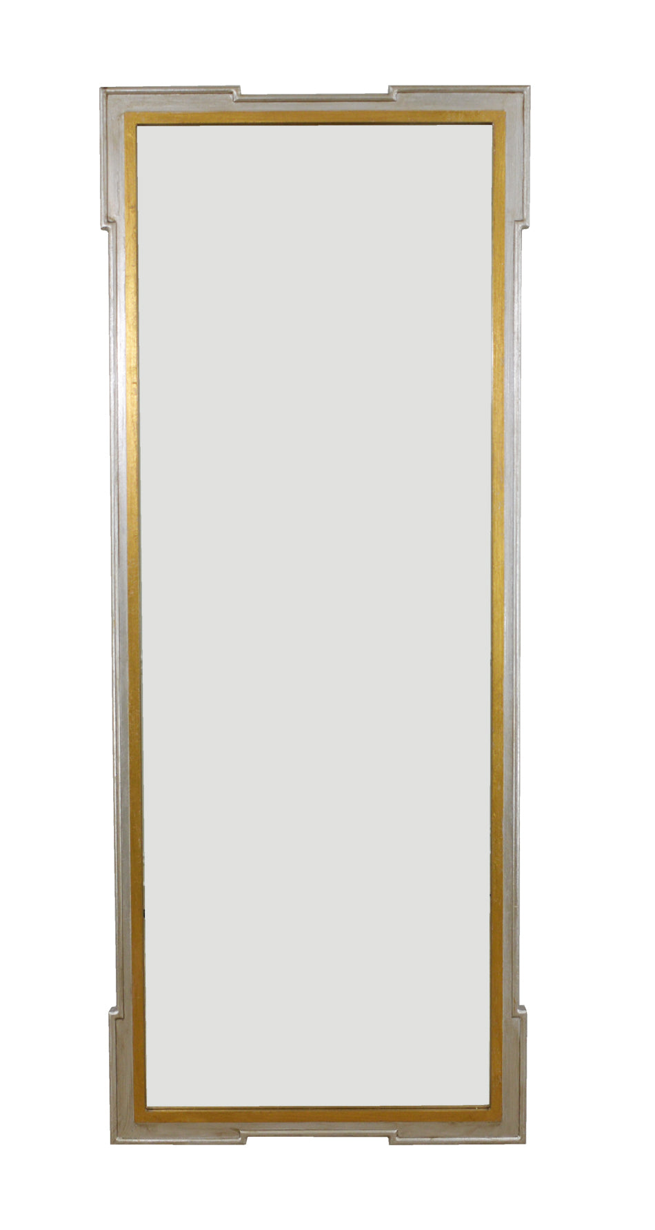 Antiqued Gold & Silver Leaf Wood Mirror